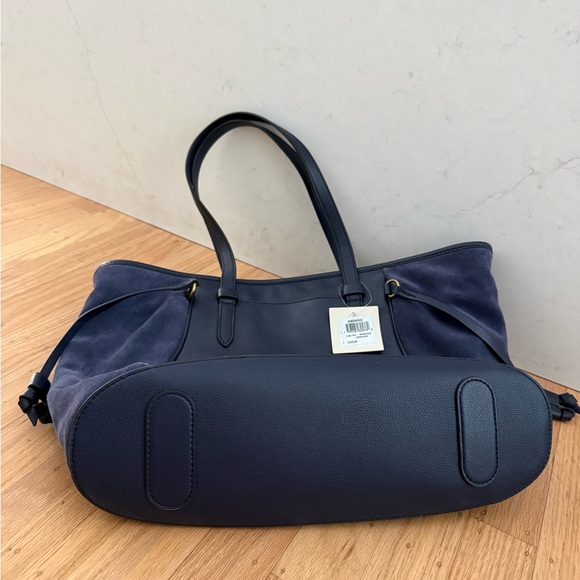 Fossil Navy Leather & Suede Tote - Picture 4 of 7